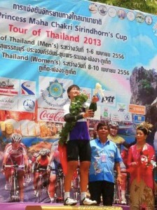 2013 Tour of Thailand women race stage 2 podium photo