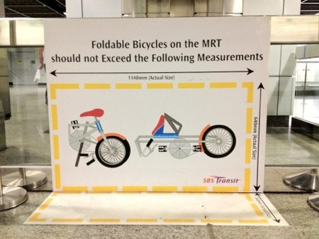 mrt foldable bike size