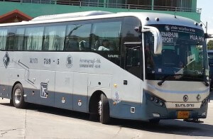 Private company tour bus in Thailand