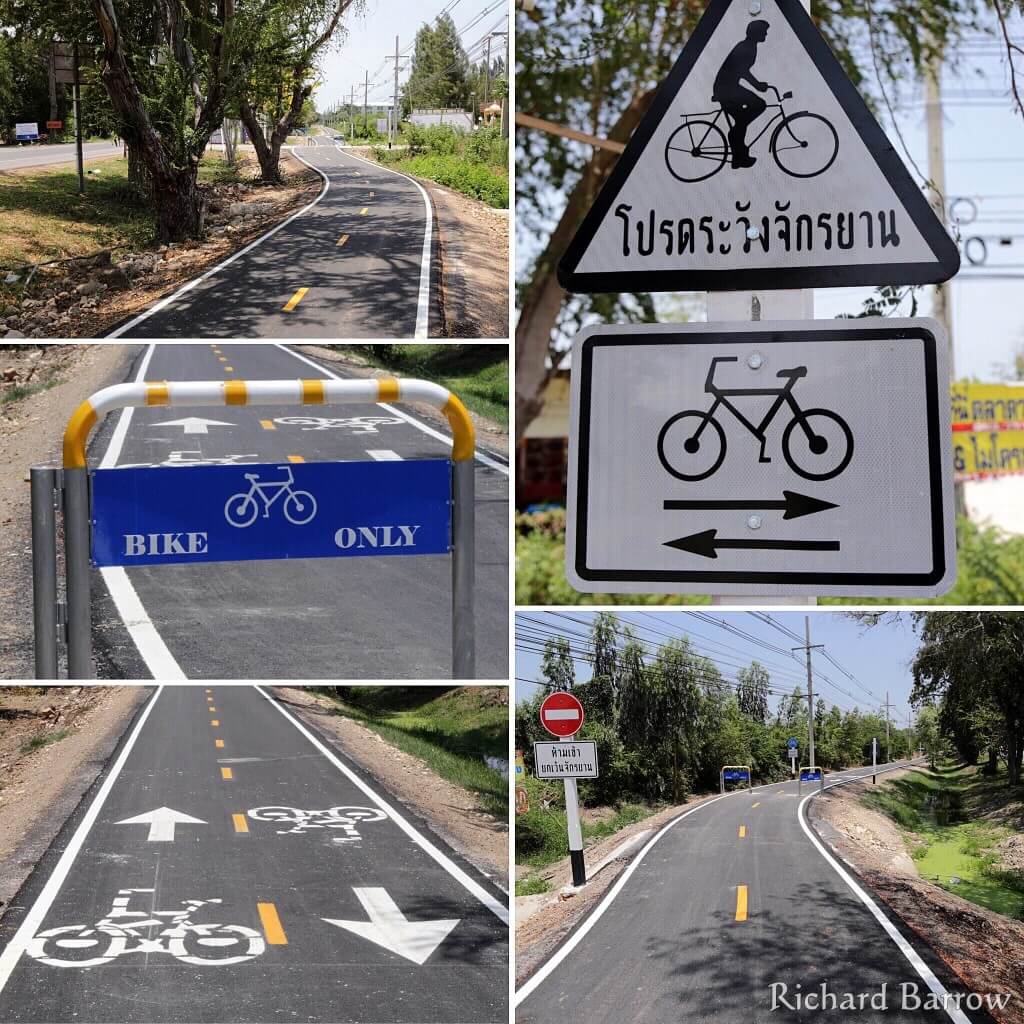 Richard Barrow photos of new bicycle lane south of Hua Hin